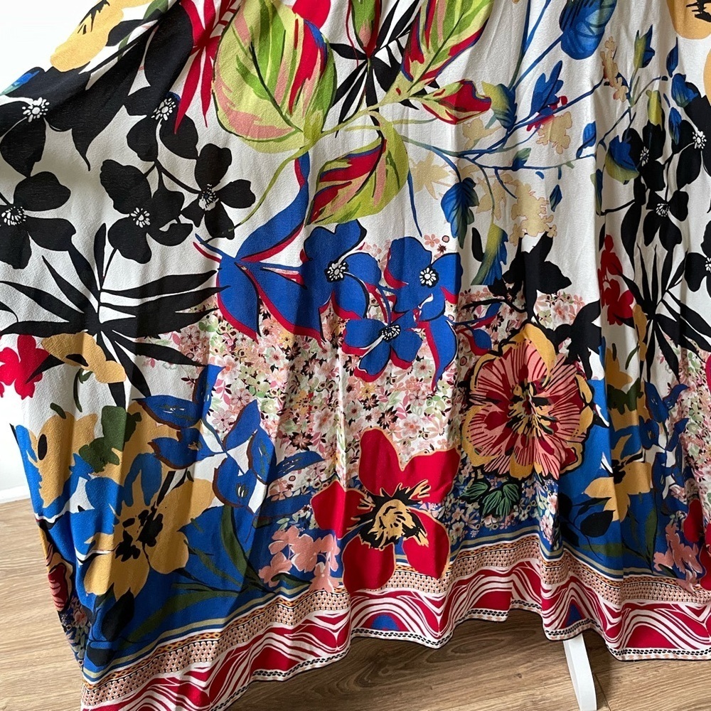 SFIZIO Colorful Floral Maxi Dress Size L Tall Sleeveless - Picture 3 of 10